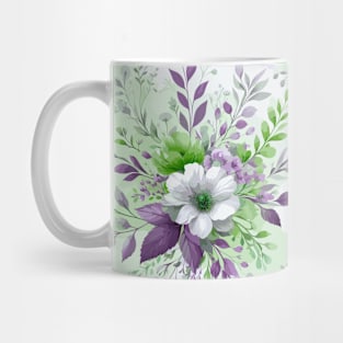 White Purple Spring Flowers Mug